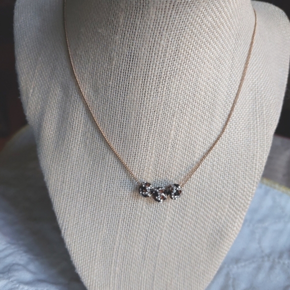 Avon Jewelry - Vintage Avon Mark Collection 3-Tone Crystal Bead Pendant Necklace